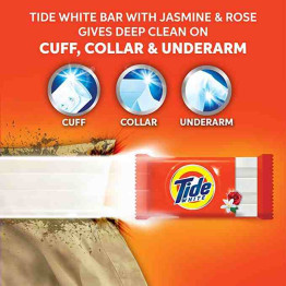 Tide White Detergent Bar Soap 5, Value Pack 200 g  